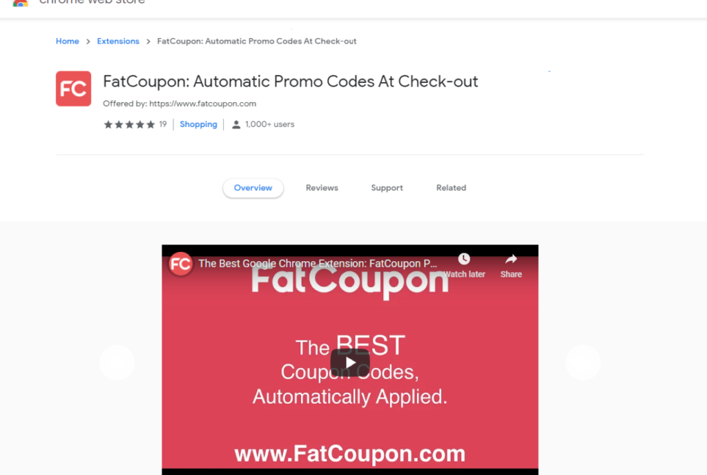 Install the FatCoupon Google Chrome Extension for Cash Back & Promo Codes